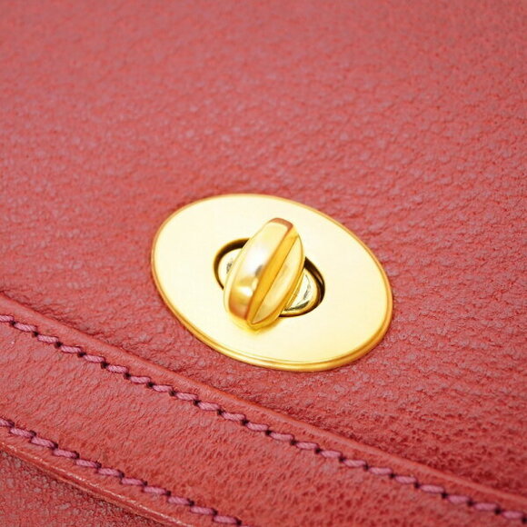Gucci Bamboo shoulder handbag red leather Stop - Picture 6 of 8